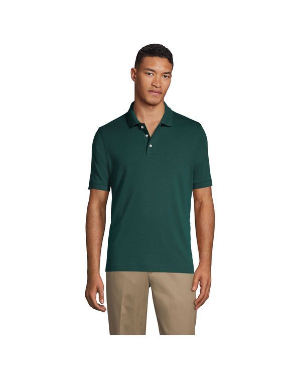 ランズエンド メンズ トップス ポロシャツ Lands End Mens School Uniform Short Sleeve Interlock Polo Shirt Evergreen