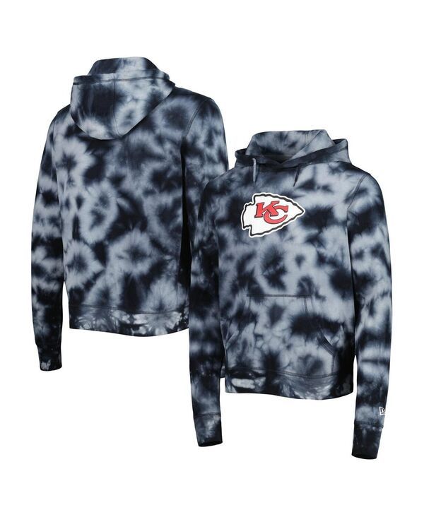 ニューエラ メンズ アウター パーカー・スウェット パーカー New Era Mens Black Kansas City Chiefs Team TieDye Pullover Hoodie Bla