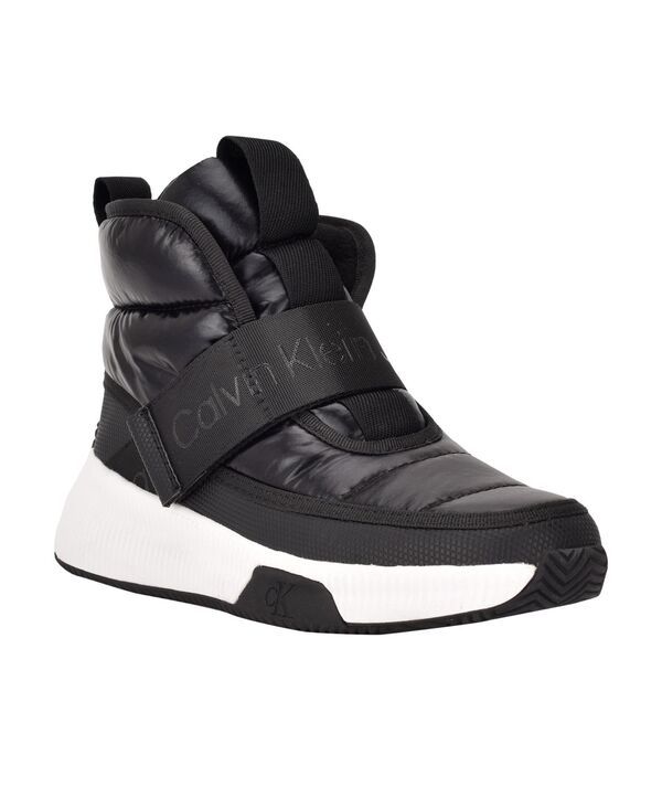カルバンクライン レディース シューズ スニーカー ナイロン Calvin Klein Womens Mabon Nylon High Top Sneakers Black ブラック
