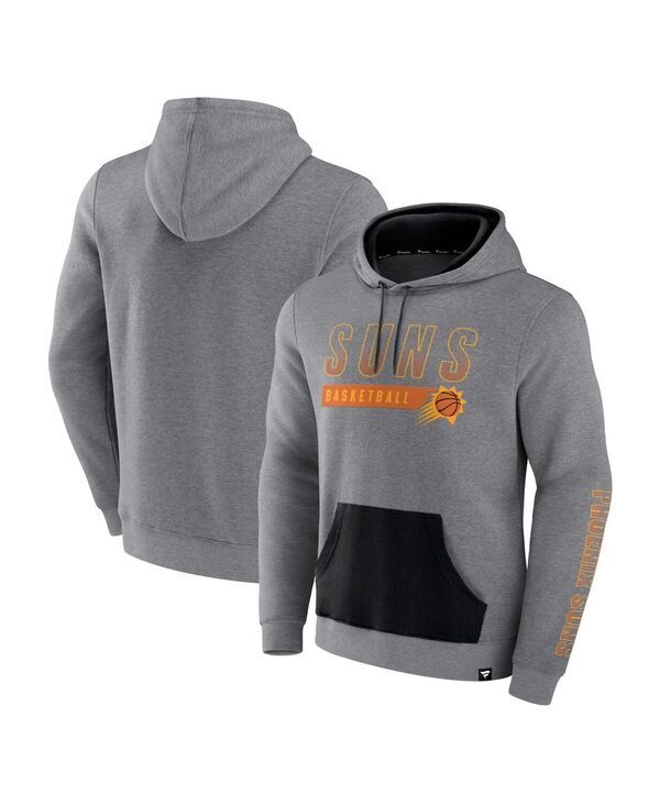 ファナティクス メンズ アウター パーカー・スウェット パーカー Fanatics Mens Heathered Gray Phoenix Suns Off The Bench Color Block