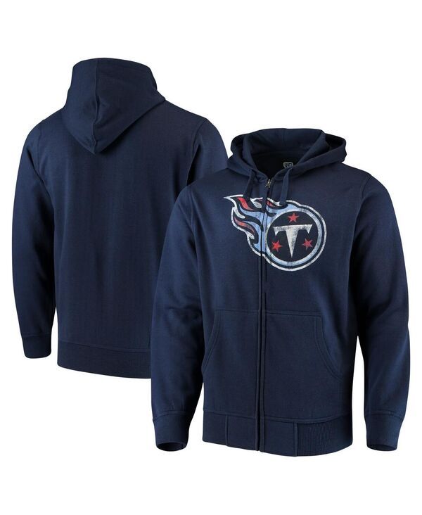 カール バンクス メンズ アウター パーカー・スウェット ロゴ GIII Sports by Carl Banks Mens Navy Tennessee Titans Primary Logo Fu