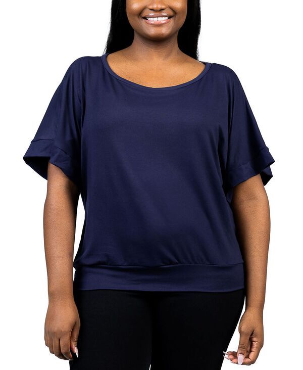 24 セブンコンフォート レディース トップス シャツ プラスサイズ 24seven Comfort Apparel Plus Size Short Sleeve Loose Fitting Dolm