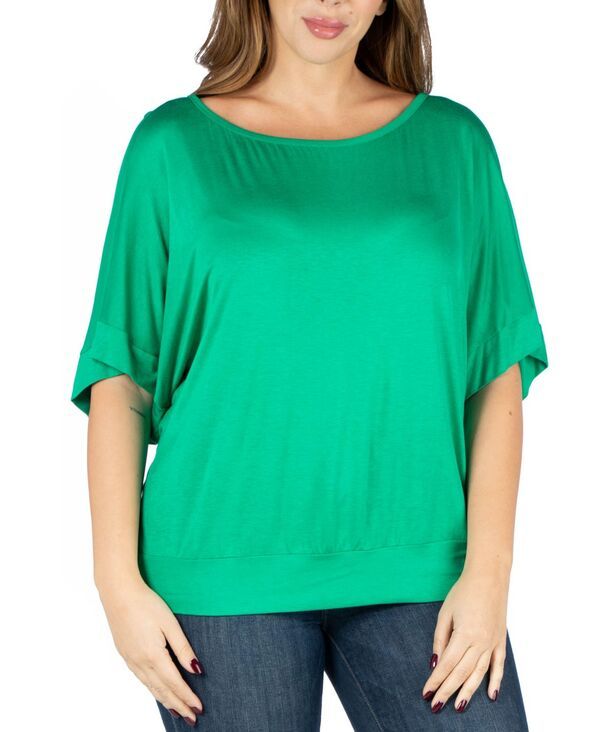24 セブンコンフォート レディース トップス シャツ プラスサイズ 24seven Comfort Apparel Plus Size Short Sleeve Loose Fitting Dolm
