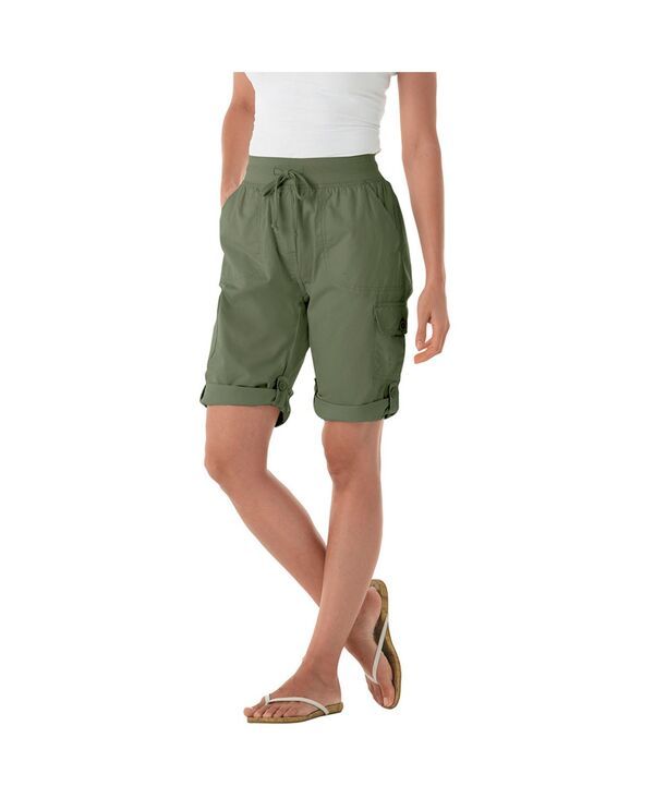 ウーマン ウィズイン レディース ボトムス ハーフパンツ・ショーツ Woman Within Womens Within Convertiblength Cargo BermudaShort Oliv