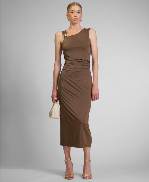 レイチェル ロイ レディース トップス ワンピース ミディ RACHEL Roy Womens One Shoulder Midi Dress Dark Brown ブラウン