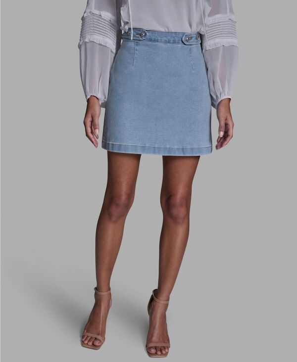 ビーシビージー レディース ボトムスカート ミニ BCBG Womens Button Waist Mini Skirt Ocean Air Wash