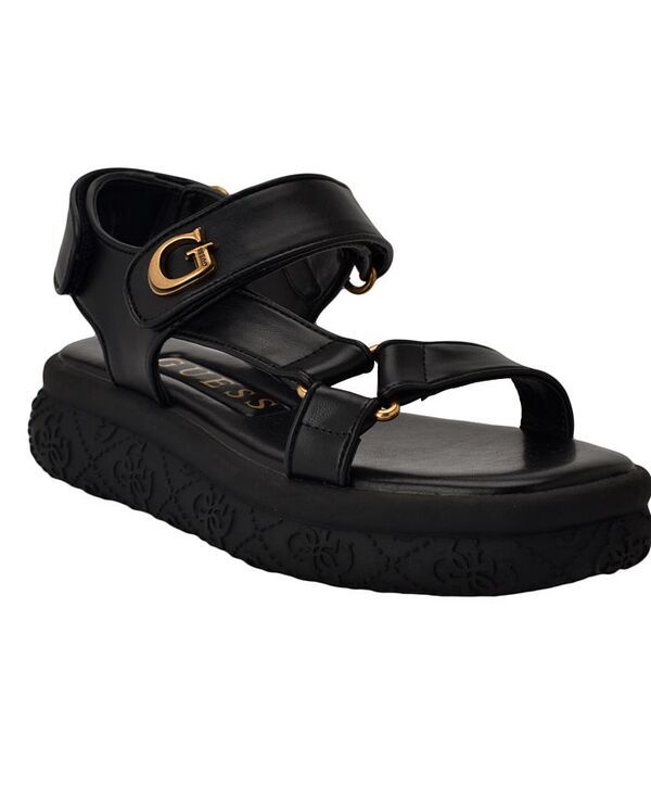 ゲス レディース シューズ サンダル プラットフォーム GUESS Womens Lanara Strappy Sport Quattro G Platform Footbed Sandals Bla
