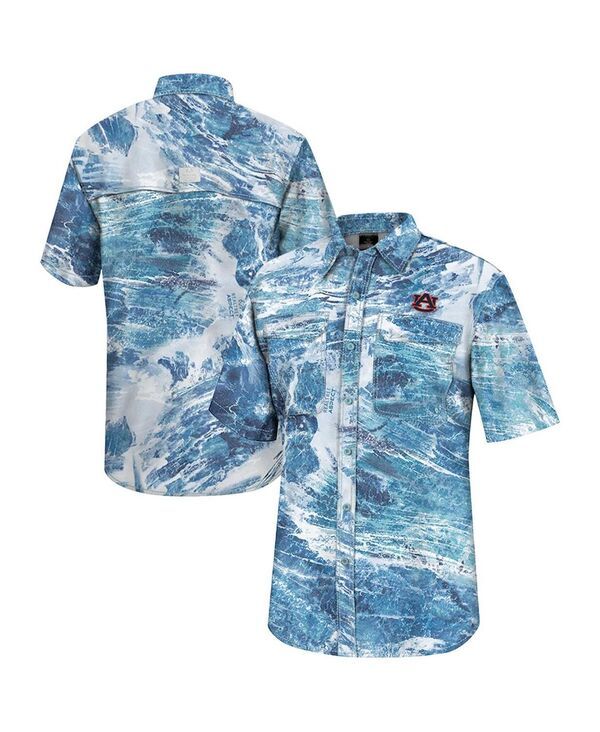 コロシアム メンズ トップス シャツ Colosseumens Blue Auburn Tigers Realtree Aspect Charter FullButton Fishing Shirt