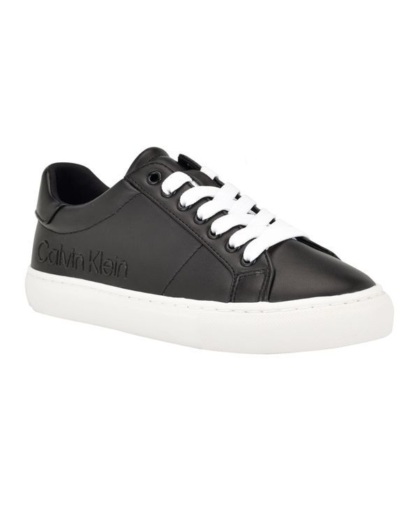 カルバンクライン レディース シューズ スニーカー レース Calvin Klein Womens Camzy Round Toe LaceUp Casual Sneakers Black ブラック