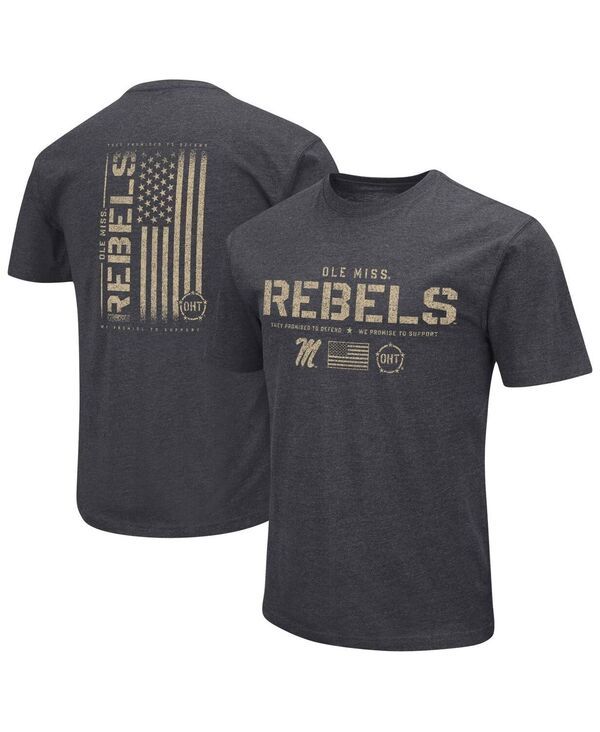 コロシアム メンズ トップス Tシャツ トール シャツ Colosseum Mens Heather Black Ole Miss Rebels Big and Tall OHT MilitaryIn