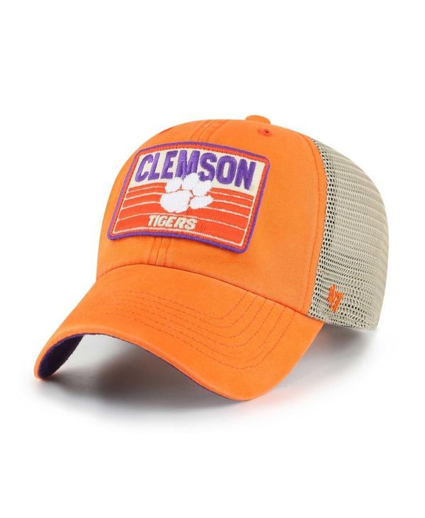 47 ブランド メンズ アクセサリー 帽子 47 Brand Mens Orange Clemson Tigers Four Stroke Clean Up Trucker Snapback Hat