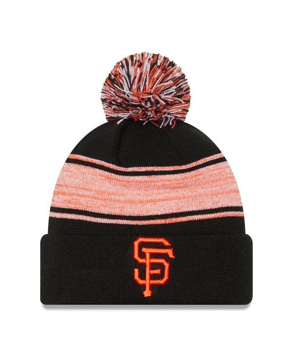 ニューエラ メンズ アクセサリー 帽子 ニット New Era Mens Black San Francisco Giants Chilled Cuffed Knit Hat with Pom Bla