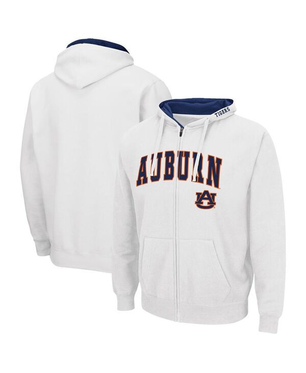 コロシアム メンズ アウター パーカー・スウェット ロゴ Colosseumens White Auburn Tigers Arch and Logo 30 FullZip Hoodie White