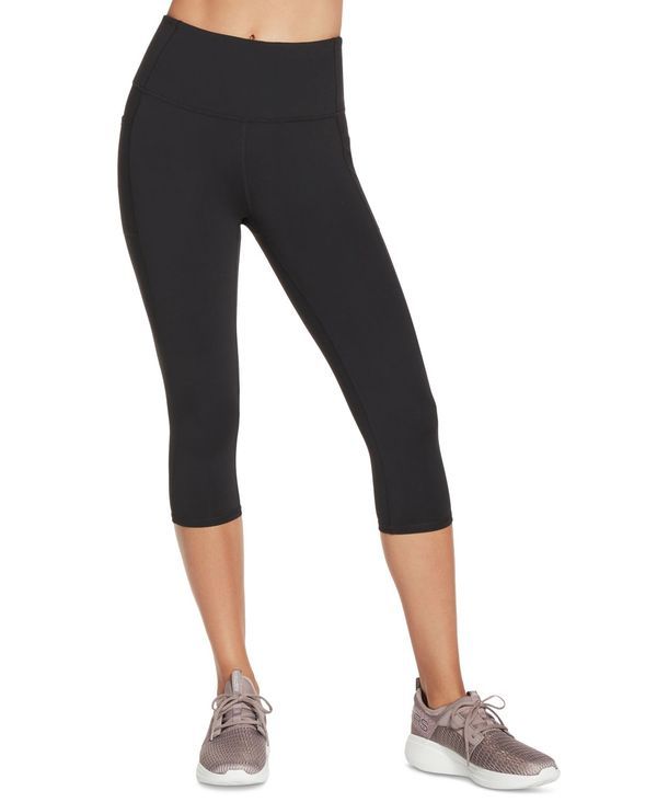 スケッチャーズ レディース ボトムス レギンス クロップド Skechers Goflex Cropped Leggings Bold Black ブラック