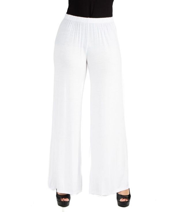 24 セブンコンフォート レディース ボトムス カジュアルパンツ パンツ 24seven Comfort Apparel Womens Palazzo Pants White ホワイト