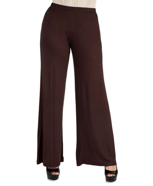 24 セブンコンフォート レディース ボトムス カジュアルパンツ パンツ 24seven Comfort Apparel Womens Palazzo Pants Brown ブラウン