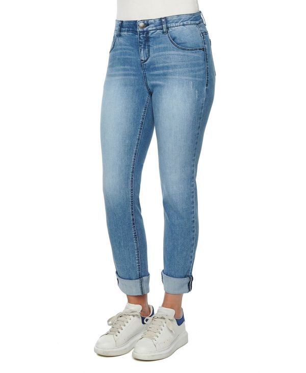 デモクラシー レディース ボトムス デニムパンツ ジーンズ Democracy Womens MidRise AB Solution Girlfriend Jeans Blue ブルー