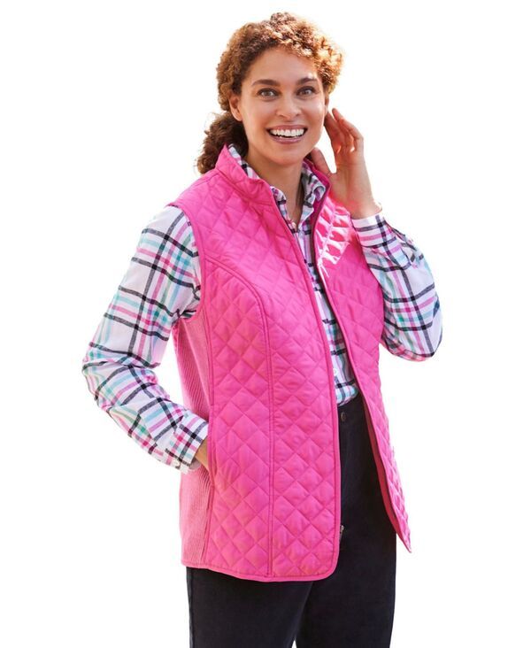 ウーマン ウィズイン レディース アウター ジャケット・ブルゾン プラスサイズ キルティング ベスト Woman Within Plus Size ZipFront Quilted Vest Rasp