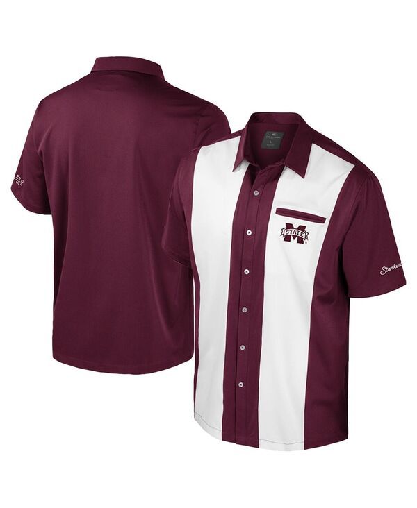 コロシアム メンズ トップス シャツ Colosseum Mens Maroon Mississippi State Bulldogs Strike Bowling ButtonUp Shirt Ma