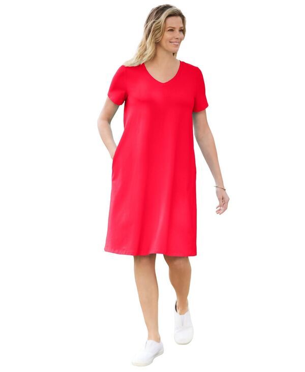 ウーマン ウィズイン レディース トップス ワンピース Vネック Tシャツ 半袖 Woman Within Womens Within Perfect ShortSleeve VNeck Tee Dr
