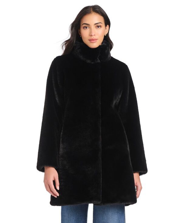 ジョーンズニューヨーク レディース アウター ジャケット・ブルゾン コート Jones New York Womens Collared FauxFur Coat PXSXXL Black ブラック