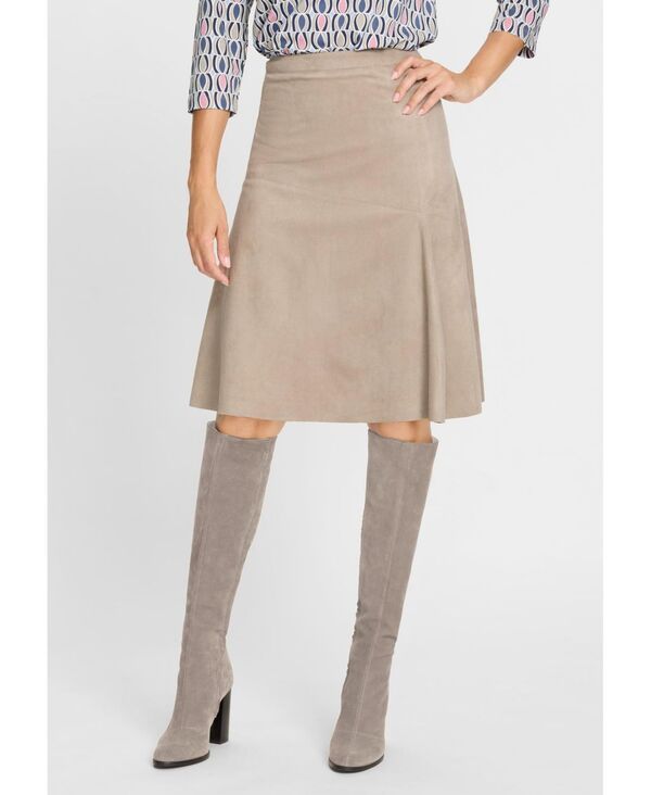オルセン レディース ボトムス スカート A ライン スエード Olsen Womens Faux Suede ALine Skirt Dark taupe トープ