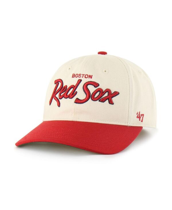 47 ブランド メンズ アクセサリー 帽子 47 Brand Mens Natural Boston Red Sox Crosstown Franchise Fitted Hat Natural レッ