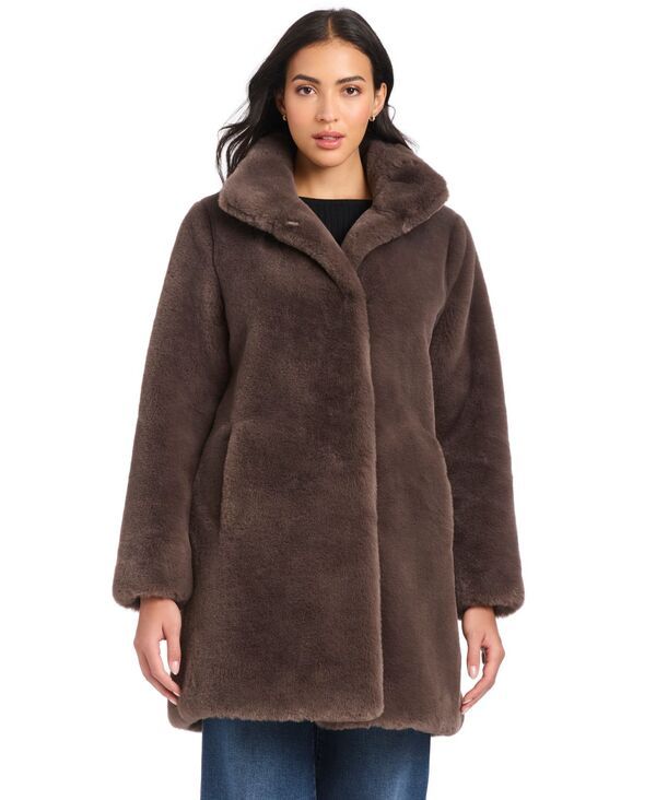 ジョーンズニューヨーク レディース アウター ジャケット・ブルゾン コート Jones New York Womens Collared FauxFur Coat PXSXXL Taupe トープ