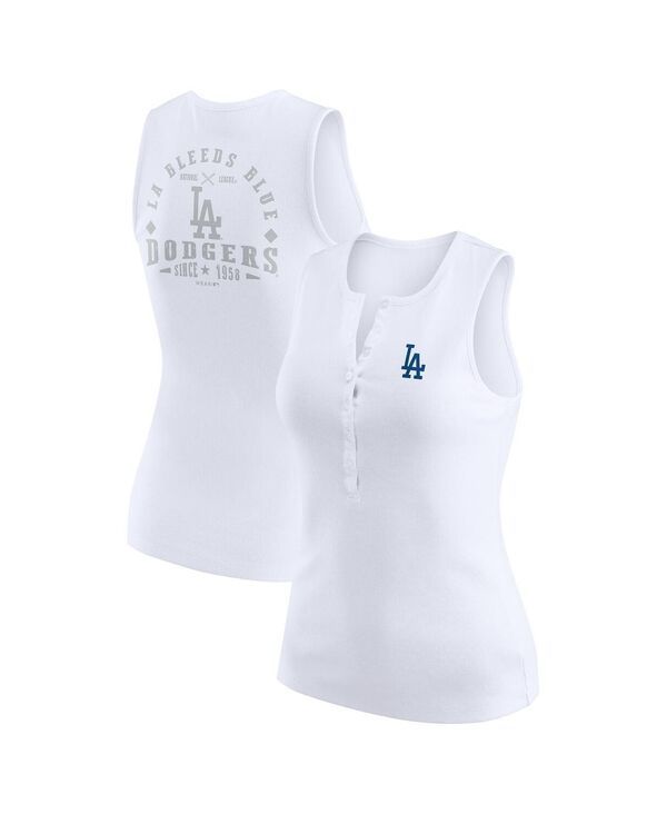 ウェア バイ エリン アンドルーズ レディース トップス タンクトップ ニット WEAR by Erin Andrews Womens White Los Angeles Dodgers RibKni