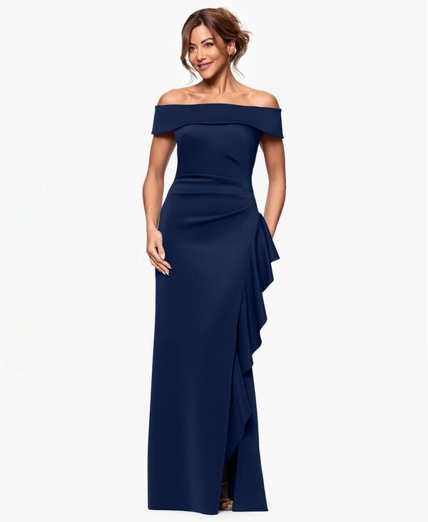 エスケープ レディース トップス ワンピース プチ ノースリーブ XSCAPE Petite Off The Shoulder Sleeveless Dress Midnight