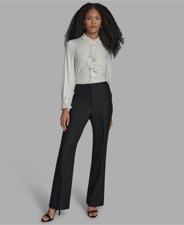 ビーシビージー レディース ボトムス カジュアルパンツ ストレート パンツ BCBG Womens Straight Leg Pants Black ブラック