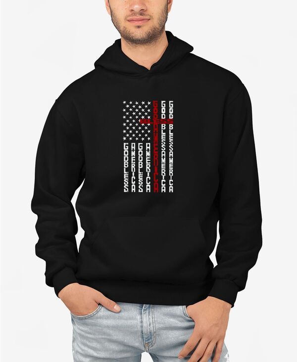 エルエーポップアート メンズ アウター パーカー・スウェット スウェット シャツ LA Pop Art Mens Cross Flag Word Art Hooded Sweatshirt Black