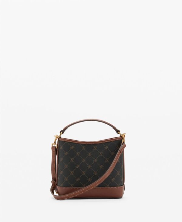 マンゴ レディース バッグ ハンドバッグ プリント コントラスト MANGO Womens Contrast Print Bucket Bag Brown ブラウン