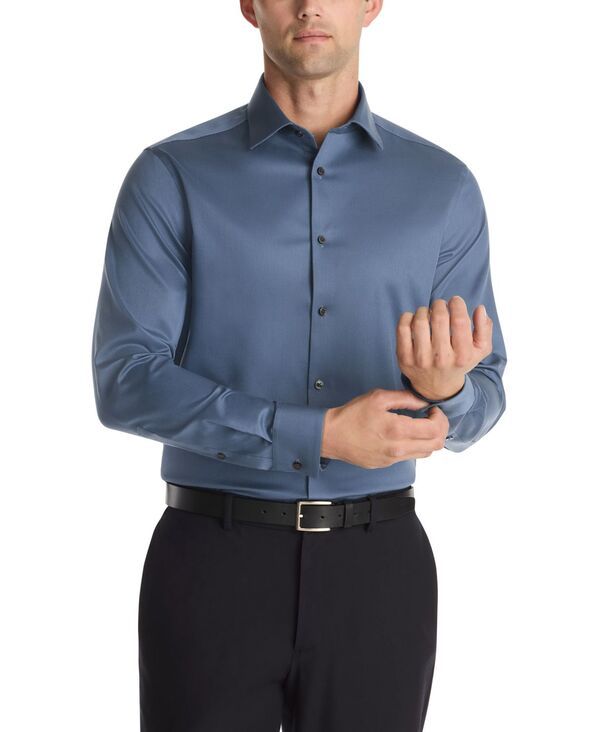 カルバンクライン メンズ トップス シャツ スリムフィット プラスサイズ Tシャツ Calvin Klein Mens Steel Plus Slim Fit Dress Shirt Steel Bl