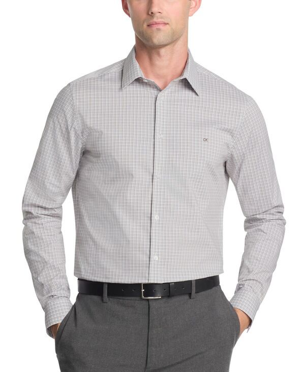 カルバンクライン メンズ トップス シャツ スリムフィット Calvin Klein Mens Stretch Collar Slim Fit Dress Shirt New Tan タン