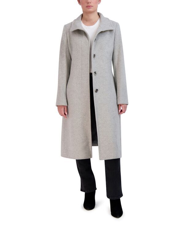 コールハーン レディース アウター ジャケット・ブルゾン ウール コート Cole Haan Womens StandCollar SingleBreasted Wool Blend Coat Gra