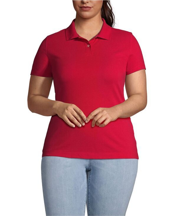 ランズエンド レディース トップス シャツ ポロシャツ プラスサイズ メッシュ Lands End Plus Size Short Sleeve Basic Mesh Polo Shirt Rich