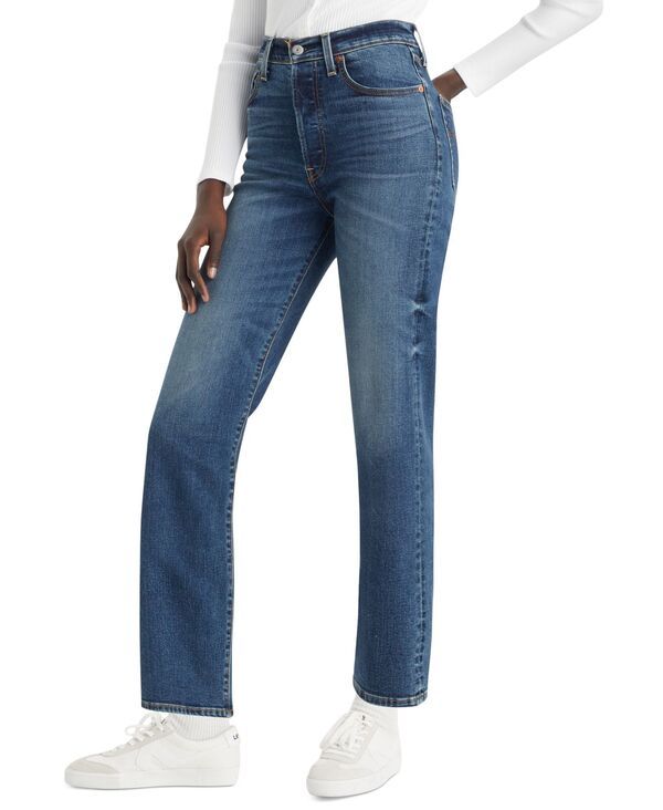 リーバイス レディース ボトムス デニムパンツ アンクル ジーンズ Levis Womens Ribcage Ultra High Rise Straight Ankle Jeans Dial Up