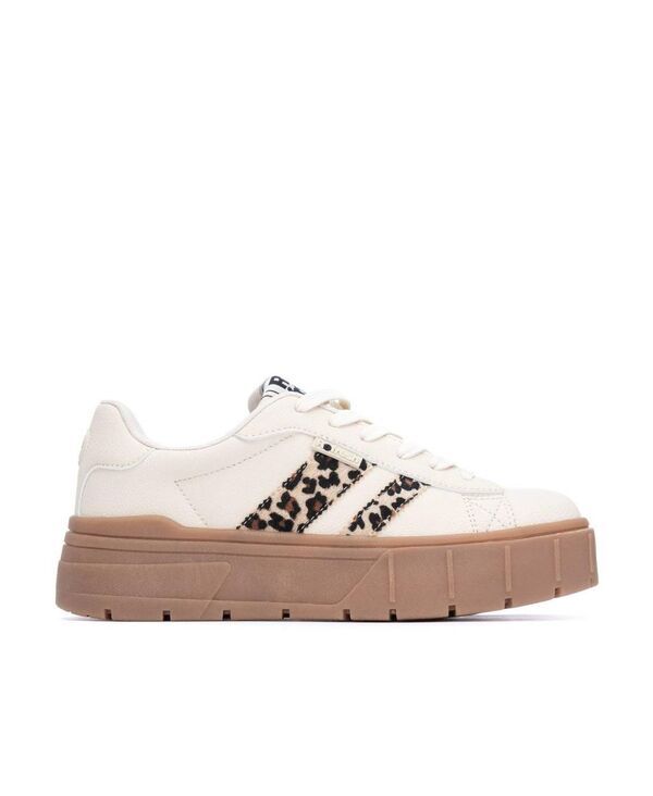 キシタイ レディース シューズ スニーカー レース Womens LaceUp Casual Sneakers Refresh Collection By XTI Beige ベージュ