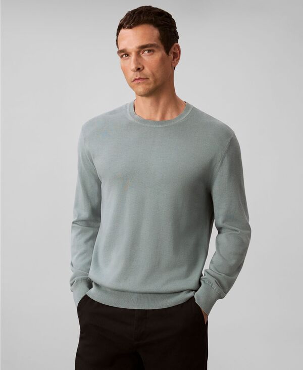 カルバンクライン メンズ アウター ニット・セーター クルーネック Calvin Klein Mensupima Crewneck Sweater Stormy Sea