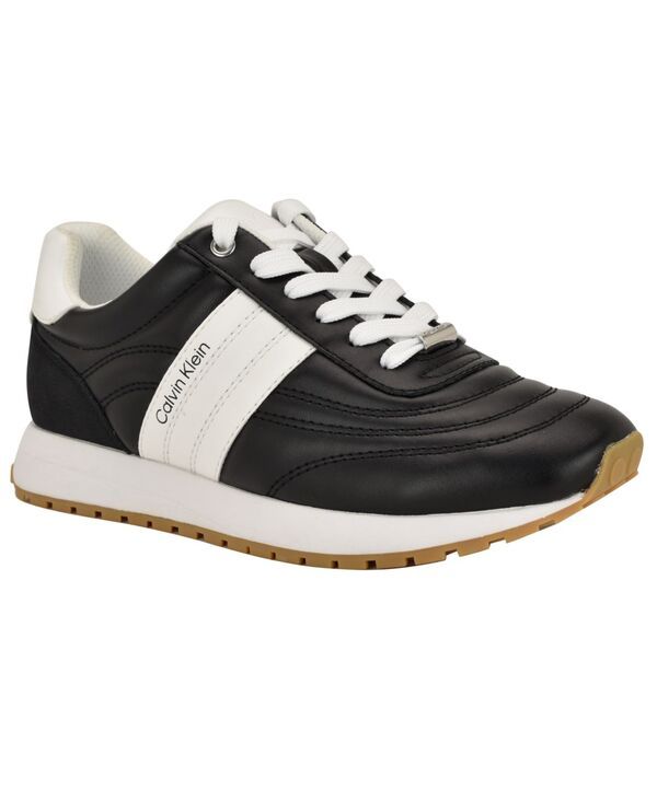 カルバンクライン レディース シューズ スニーカー レース Calvin Klein Womens Tatyann Retro LaceUp Sneakers BlackWhite ホワイト
