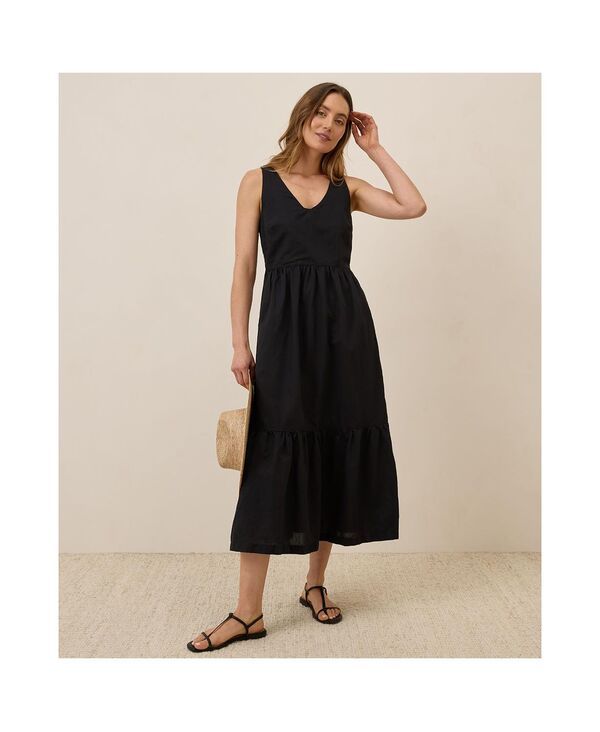 パクト レディース トップス ワンピース コットン リネン Pact Womens Organic Cotton Canopy Linen Blend Easy Tank Dress Black ブラ