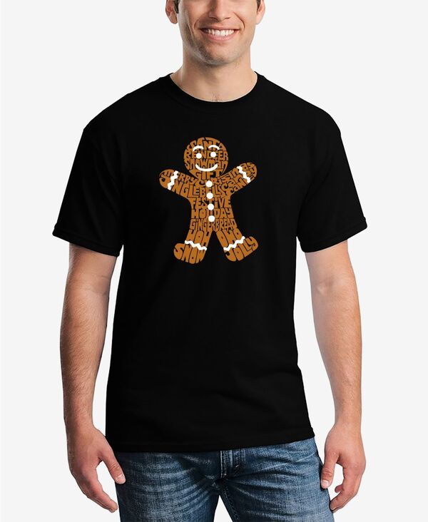 エルエーポップアート メンズ トップス Tシャツ LA Pop Art Mens Gingerbread Word Art TShirt Black ブラック