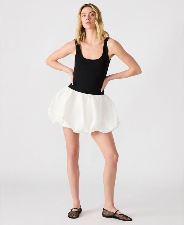 スティーブ マデン レディース トップス ワンピース ミニワンピース ミニ Steve Madden Womens Bubble Linnea MixedMedia Mini Dress Black