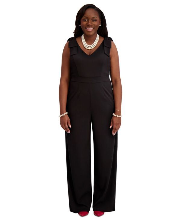 カスパール レディース トップス ジャンプスーツ プラスサイズ Kasper Womens TieStrap Jumpsuit Regular Plus Size Blackblac ブラック