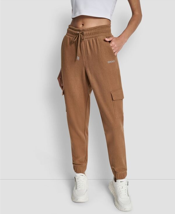 ダナ キャラン ニューヨーク レディース ボトムス カジュアルパンツ ジョガーパンツ ロゴ DKNY WomenstuddedLogo Cargo Joggers Burnt Sugar