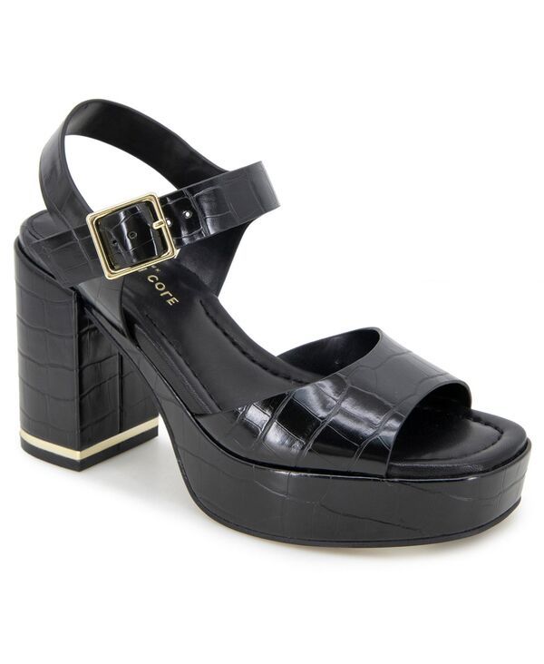 ケネスコール レディース シューズ サンダル プラットフォーム Kenneth Cole New York Womens Darla Platform Sandals Black Croco ブラック