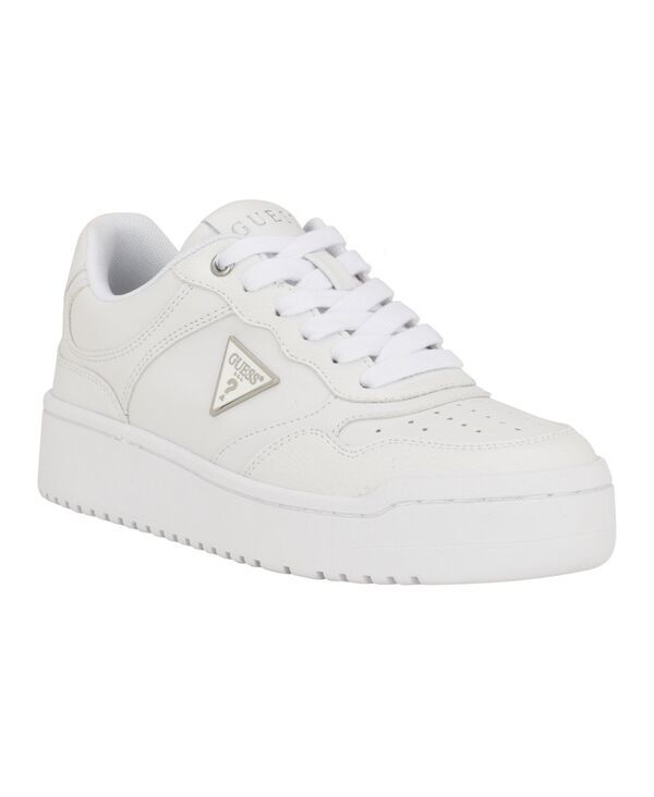 ゲス レディース シューズ スニーカー プラットフォーム レース GUESS Womens Miram Platform LaceUp Court Sneakers WhiteWhite ホワイト
