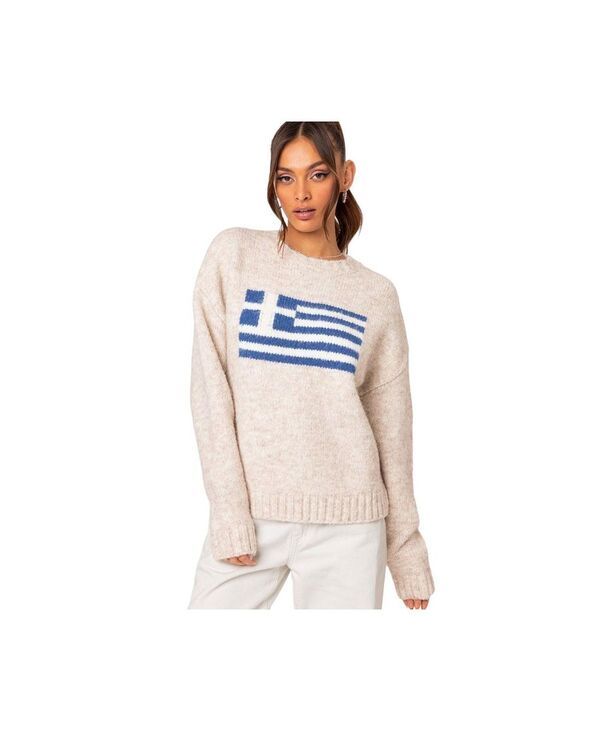 アディクテッド レディース アウター ニット・セーター ニット Edikted Womens Greece oversized chunky knit sweater Stone ストーン