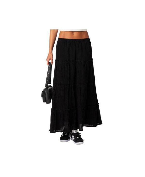 アディクテッド レディース ボトムス スカート ティアード マキシ Edikted Womens Charlotte Tiered Maxi Skirt Black ブラック